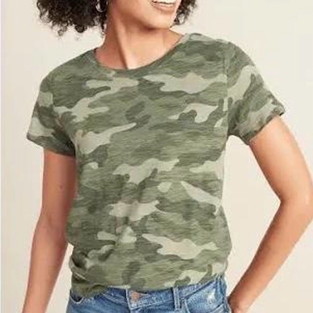 Old Navy Olive & Light Green Camo Short-Sleeve Tee